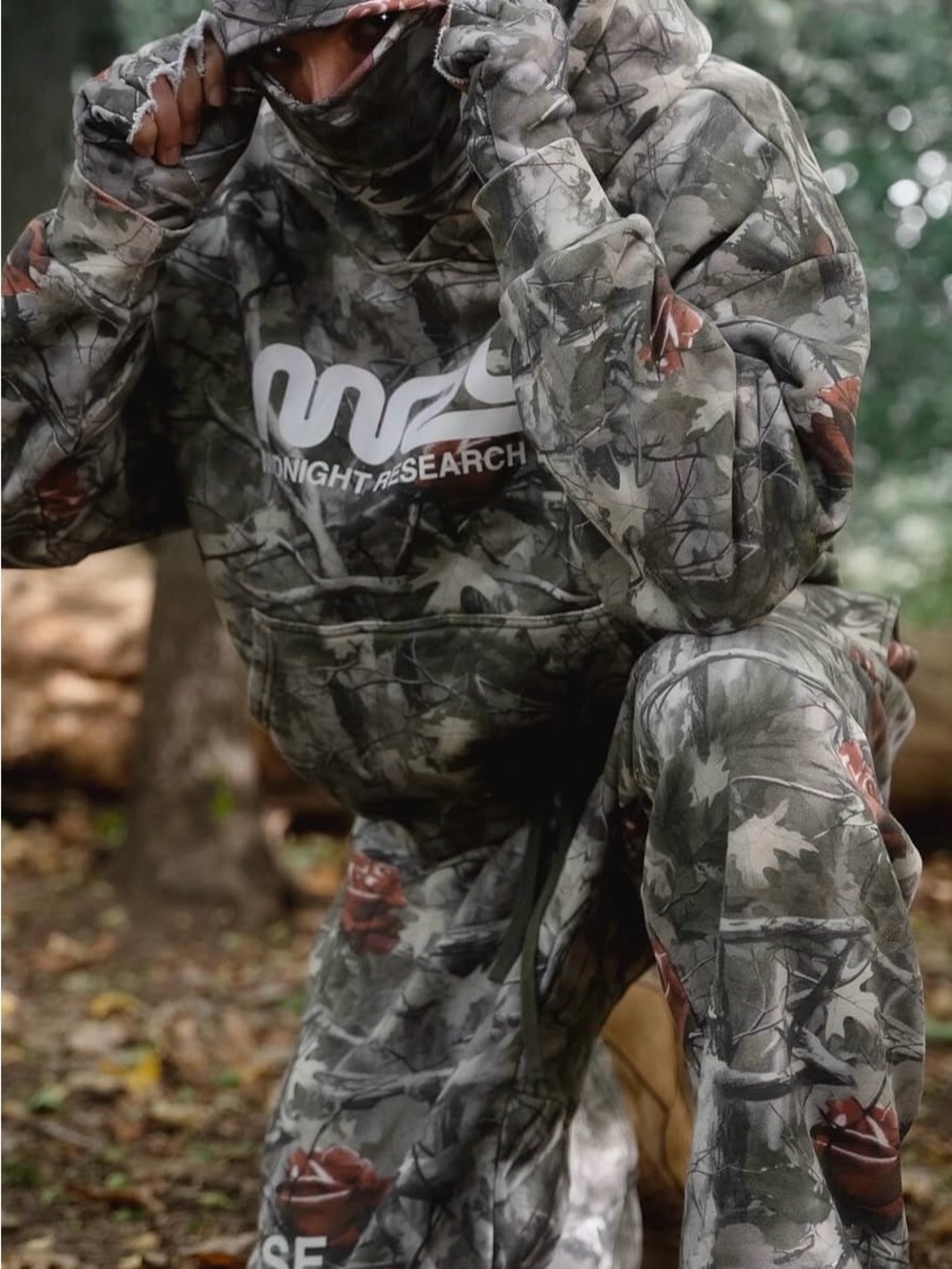 Men’s Rose Camo Jogger Bottoms in Green by Midnight Special